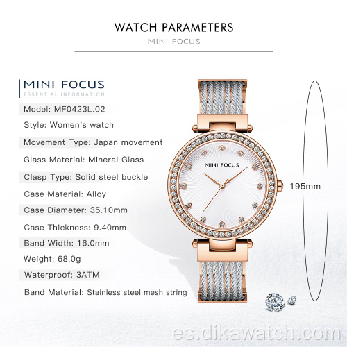 MINI FOCUS Relojes de mujer Relojes de moda de cuarzo